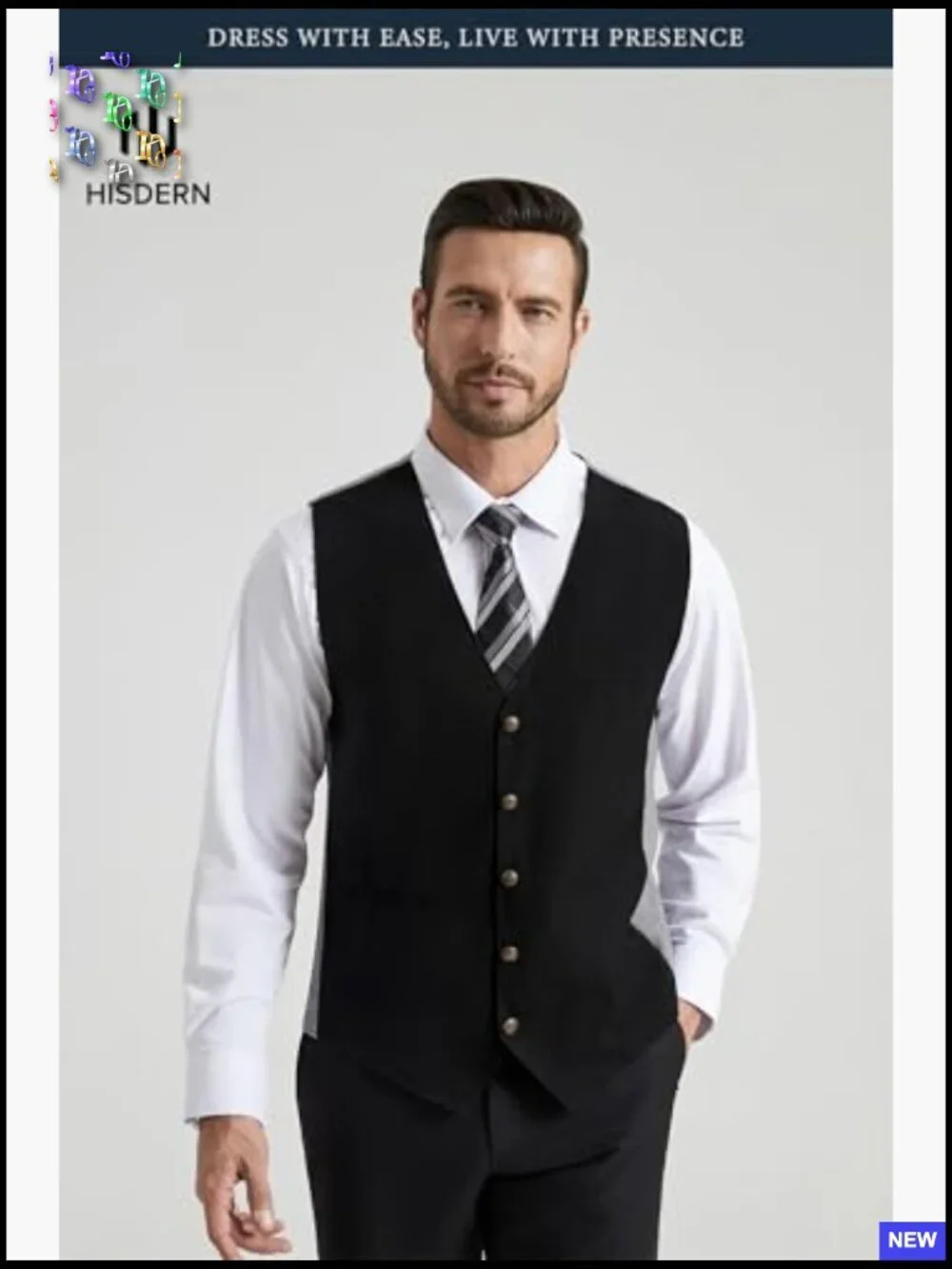 Classic Fit Tuxedo Vest Vintage Style Formal Business Waistcoat Three Pocket